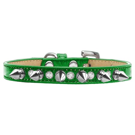 PET PAL Crystal & Silver Spikes Dog CollarEmerald Green Ice Cream Size 10 PE766366